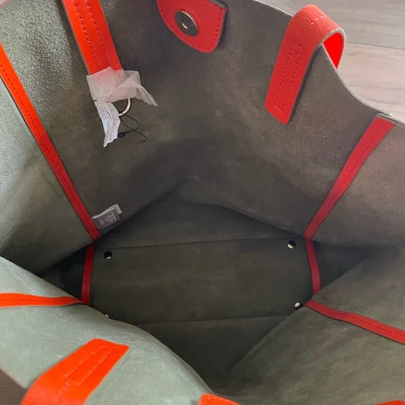 Banana Republic Ashbury Leather Tote, Mandarin Orange - Picture 5 of 8